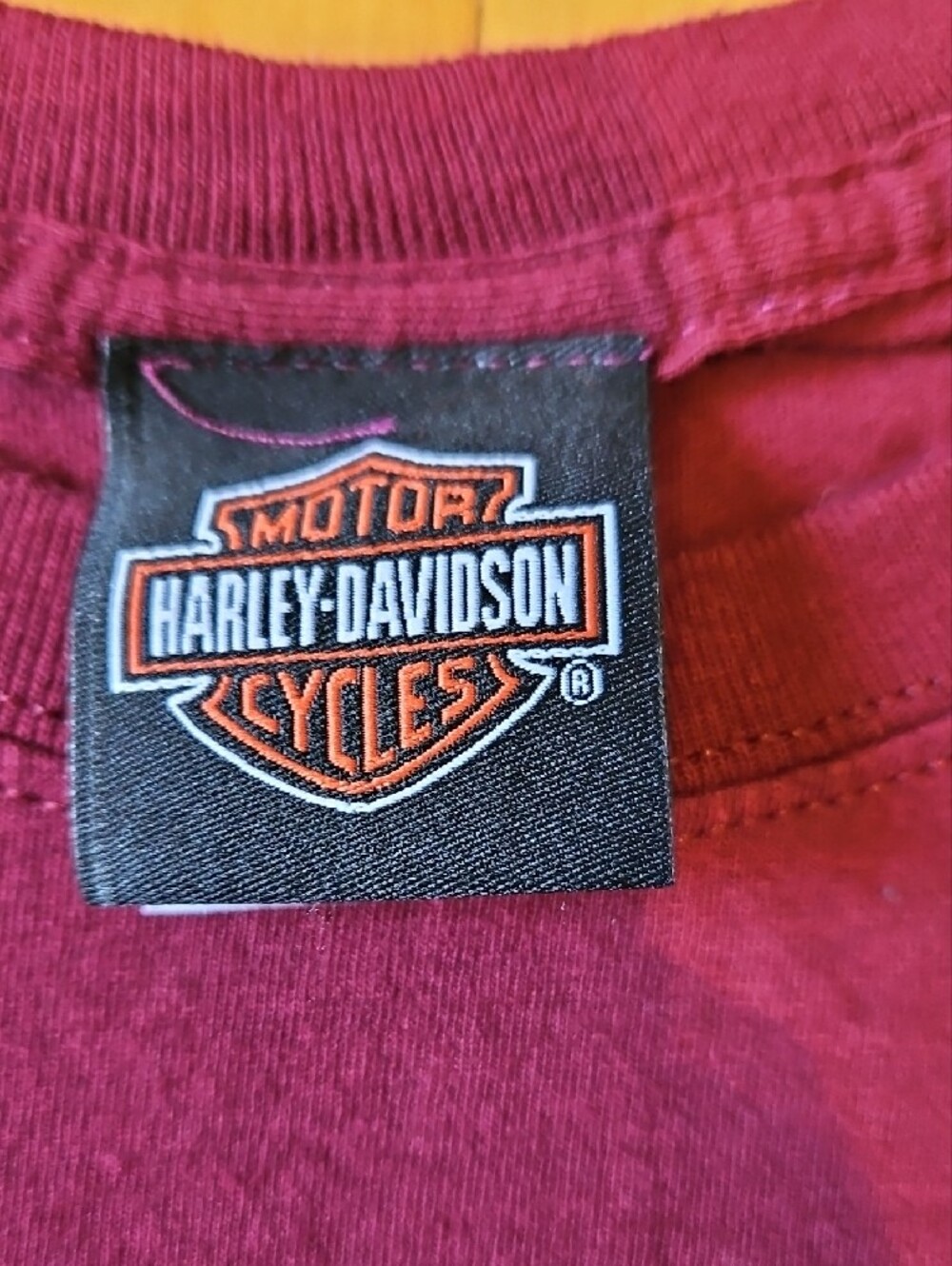 Harley-Davidson Burgundy With Front Pocket Tee - Picture 2 of 4
